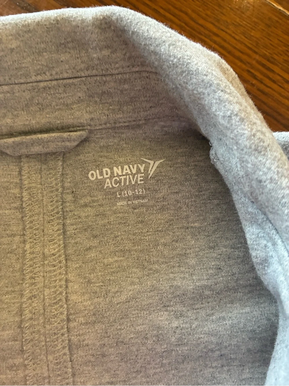 Old Navy Girl Active Grey Jacket Coat Zipper Long Sleeve Cotton Size Large 10-12